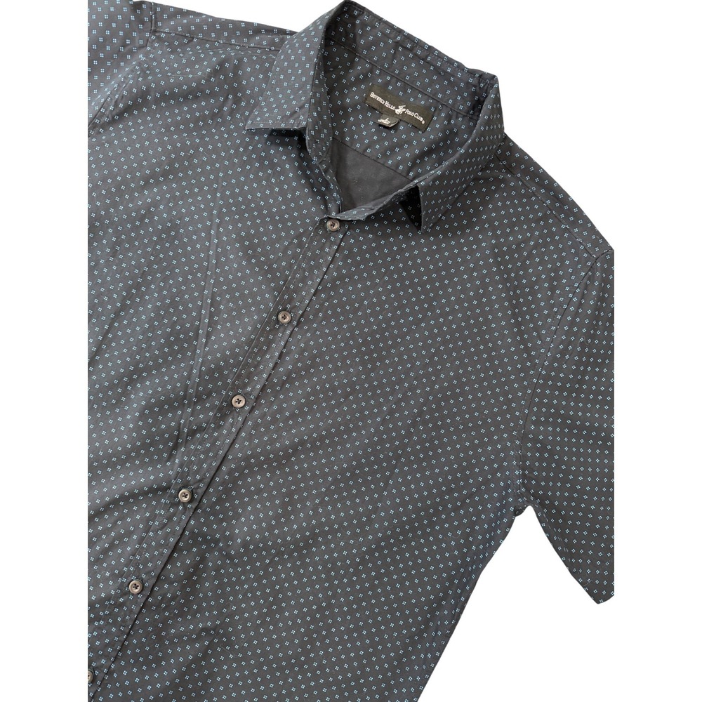 Beverly Hills Polo Club Mens Short Sleeve Button Up Shirt‎ Print Size L